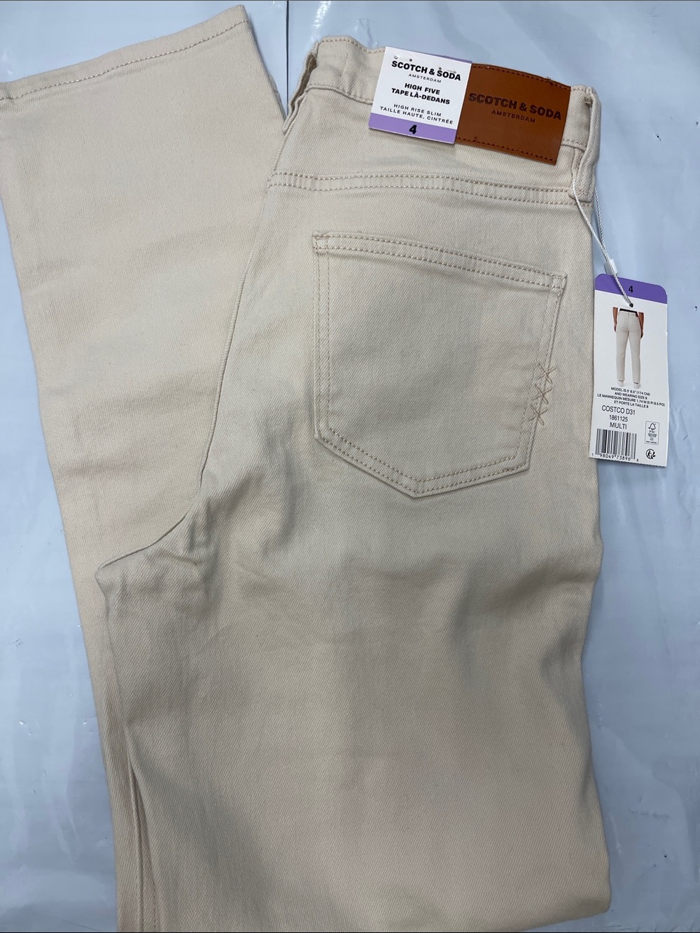 Scotch & Soda Men's Cream Straight Jeans